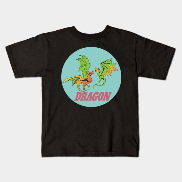 Dragons Kids T-Shirt by Rahelrana